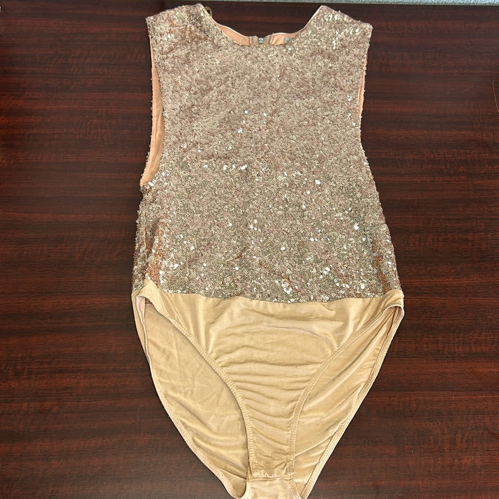 Gold-sequined onsie
